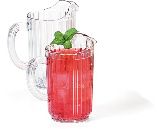 Carlisle FoodService Products 553807 Plastic Pitcher, 48 Ounces, Clear (Pack of 6)