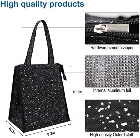 iknoe 9L Insulated Lunch Bag for Men & Women, Leak-Resistant Brightblack