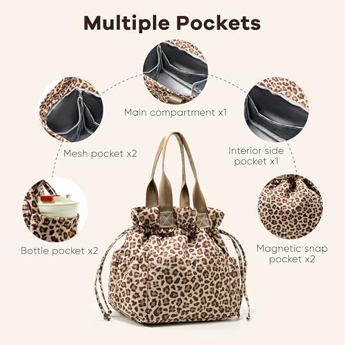 Yarnic Lunch Bag Women Insulated Lunch Box with Water Bottle Holders