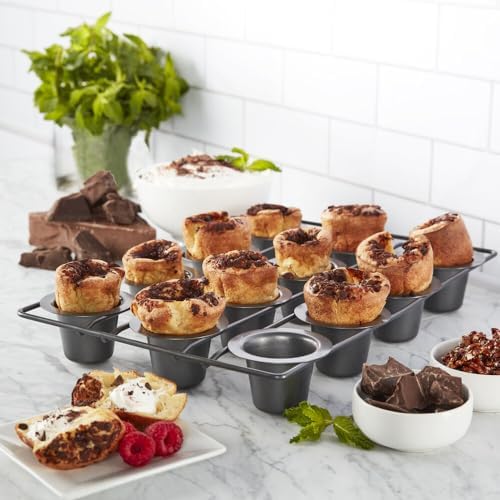 Chicago Metallic 26121 Professional 12-Cup Non-Stick Mini-Popover Pan, 16-Inch-by-10.75-Inch (Pack of 6)