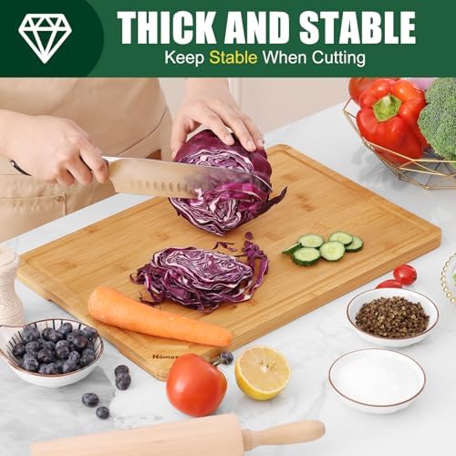 Homaxy Extra Large Organic Bamboo Cutting Boards for Kitchen, 17.5"x12"