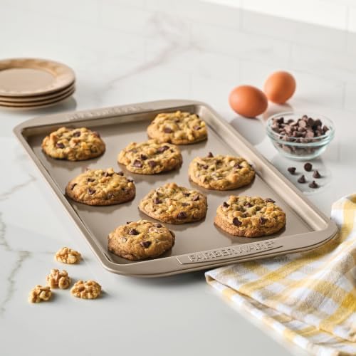 Farberware Nonstick Bakeware 10 x 15" Cookie Pan, Metal Baking Pan, Mocha