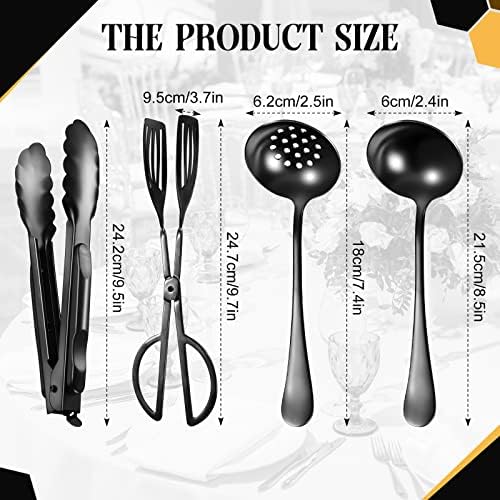 19 Pcs Halloween Serving Utensils Set, Black