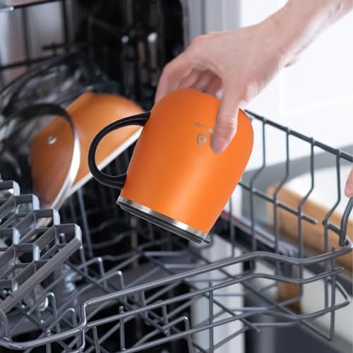 Ideus 16 oz Insulated Coffee Mug with Lid and Handle (Orange Tiger 1.0)