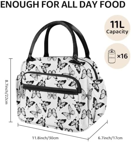 Lunch Bag Women Stylish Quilted Lunch Boxes for Adult Fit and Fresh Cooler Insulated Lunchbox for Work Cute Small 11 Liters Compact Lunchbag Waterproof
