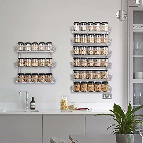 SWOMMOLY Wall Mount Spice Rack Organizer, 9-Tier Adjustable Dual-Use Shelf