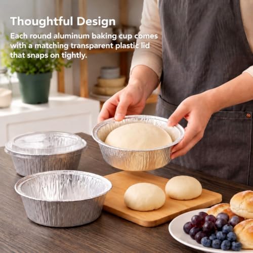 Thenshop 50 Pcs 6 Inch Mini Pie Tins with Lids Disposable Pie Pans