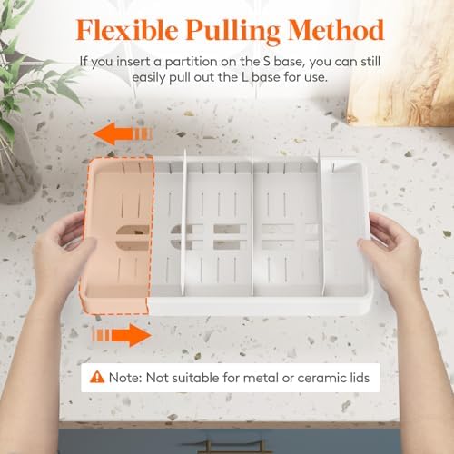 Lifewit Kitchen Cabinet Organizer for Food Contanier Lid with 9 Sections