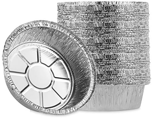 PLASTICPRO 6'' Inch Round Tin Foil Cake Pans Disposable Pack of 50