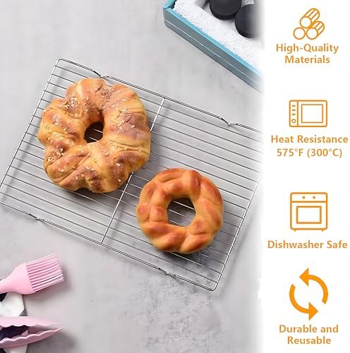 2 Pack Stainless Steel for Baking Sheet, Cooling Rack 11.8” 8.07” Baking Rack,Cooling Rack with Legs，Cooling Racks for Baking for Cooking and Baking,Oven Pan, Oven & Dishwasher Safe