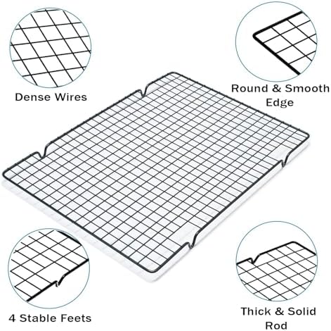 VNIMTI 2 Pack Cooling Rack for Baking Cooking, 16" x 10" Squares Wire Racks