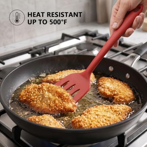 Coukre 3 Pack Silicone Spatula Set, Heat Resistant to 500°F, BPA-Free