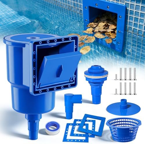 Above Ground Pool Skimmer for Intex Coleman Bestway Pools – Thru-Wall Skimmer Kit with Leak-Free Teflon Tape & Cutting Template, Universal Fit, Easy DIY Install
