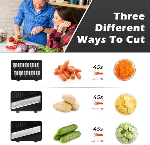 3‑In‑1 Handheld Mandoline Slicer, Stainless Steel Sharp Blades