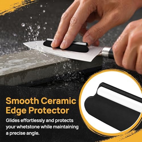 Knife Sharpening Angle Guide for Whetstone, 2 Pack 15° Knife Angle Guide with Ceramic Glide, Non-Slip Blade Guide for Sharpening Stone, Kitchen Knife Sharpener Angle Guide Tool