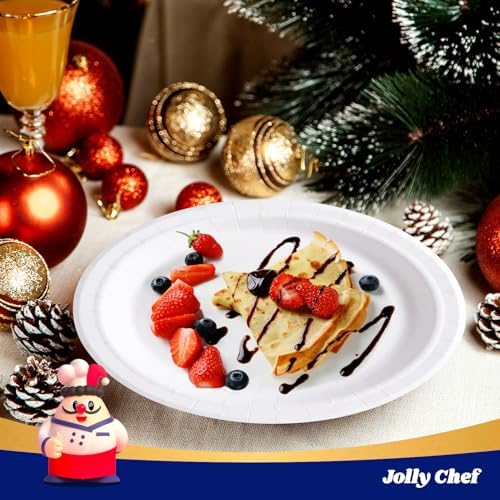JOLLY CHEF Paper Plates 500 Count 10 inch Disposable