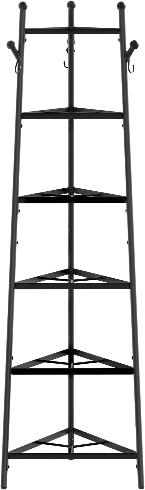 6-Tier Cookware Stand, Triangle Shelf Storage Tower for Kitchen, Pans Pots Storage Rack, Metal Wire Shelf Organizer, Corner Shelf, for Kitchen, Living Room, Black TPR14BB