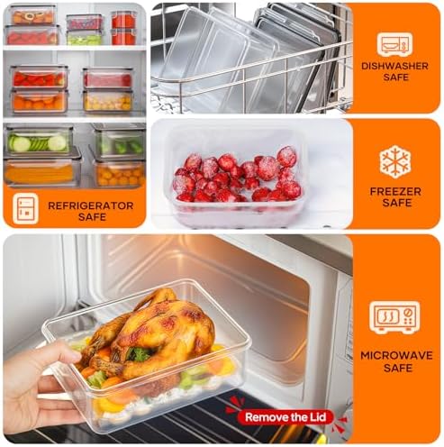 50 PCS Food Storage Containers with Lids BPA-Free (25 Containers & 25 Lids)