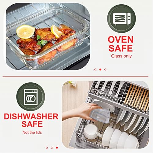 KOMUEE 30 Pieces Glass Food Storage Containers Set, Red