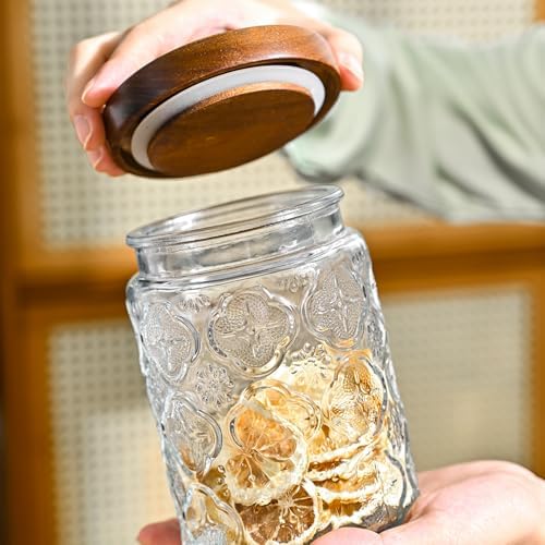 Glass Storage Containers With Lids, Glass Jars With Lids, 24oz, Set Of 3