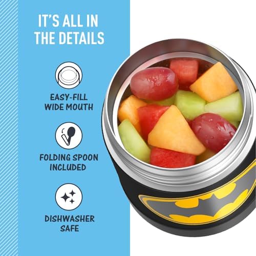 THERMOS FUNTAINER Kids Food Jar with Spoon, 10oz, Batman