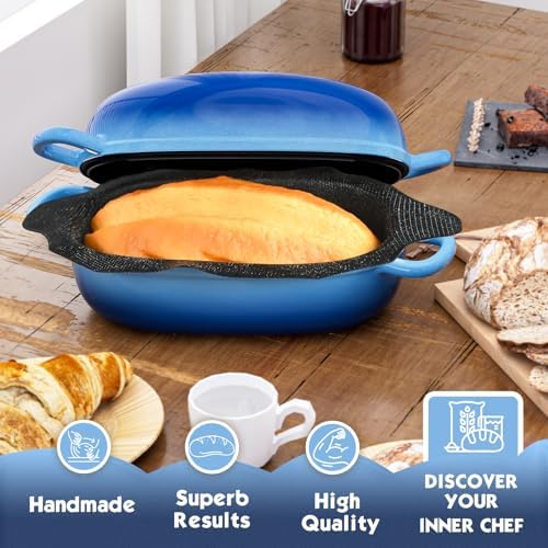 Dutch Oven, 2.5QT Bread Pans with Silicone Liner for Bread Baking