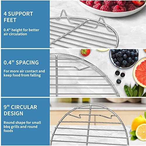 Herogo Steamer Cooling Racks, 3 Pack 9.1 inch Round Cooking Racks