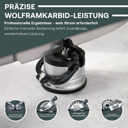 AnySharp – GLOBAL – Easy to Use, Hands Free Knife Sharpener - Silver
