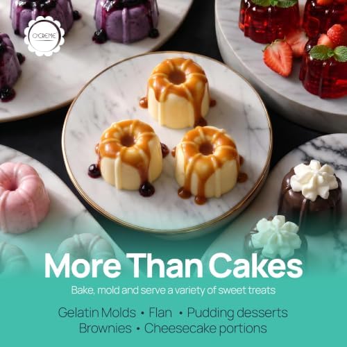 O'CREME Mini Silicone Cake Pan Non-Stick Baking Mold 10 Pack