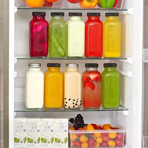CUCUMI 10pcs 16oz Glass Juice Bottles with Lids