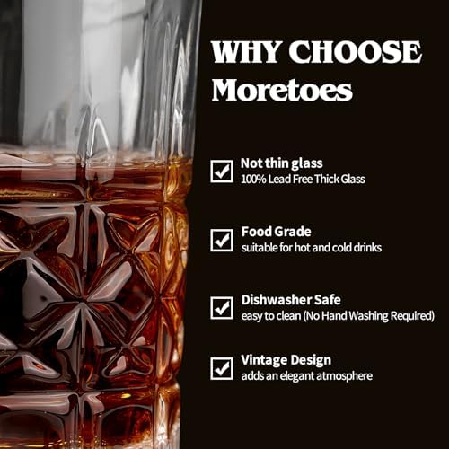 Moretoes Drinking Glasses 12 Piece Crystal Glass Cups