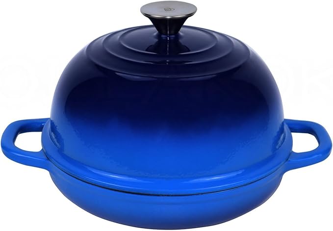 Dutch Oven for Bread Baking Bread Oven for Sourdough Bread Baking, Enameled Cast Iron Dutch Oven Pot with Lid 5 qt Cast Iron Bread Pan, Blue