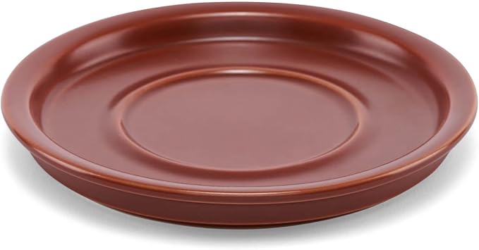 Tea Forte Terra Stoneware Teacup with Saucer, Frank Lloyd Wright, 8 oz. Stoneware Teacup for Steeping Pyramid Infusers, Dishwasher & Microwave Safe