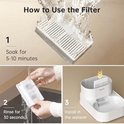 PAWGETHER® 6Pack Filters for PAWGETHER Gravity Pet Water Dispenser Cat Waterer Filter Keep Water Fresh and Clean