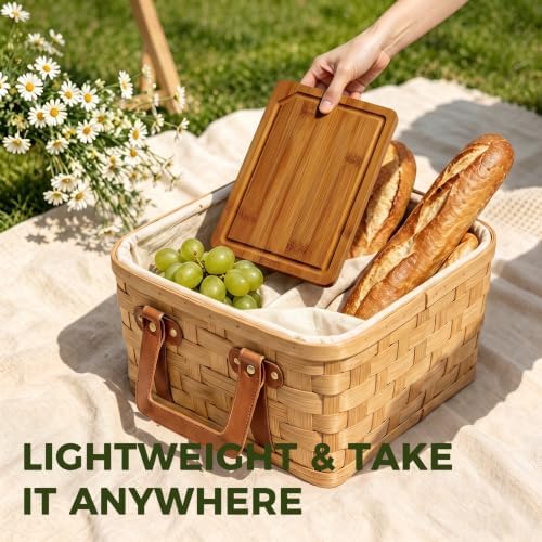 Kikcoin 9"×6" Small Bamboo Cutting Board with Handle, Deep-Carbonized
