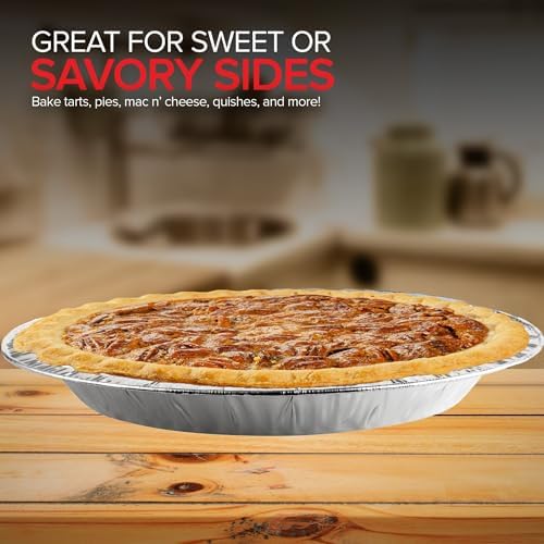 Stock Your Home 9 Inch Aluminum Tart Pie Pans (30 Count) - Disposable & Recyclable Large Pie Pan - Foil Pie Tin for Bakeries, Cafes, Restaurants - Durable Large Foil Pans for Pies, Fruit Tarts, Quiche