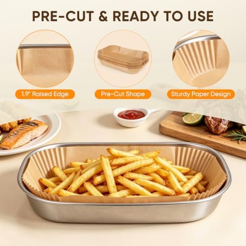 200 PCS Loaf Pan Liners for Baking Bread 9x5 Inch, Non-Stick Loaf Pan Parchment Liners, Oil Proof Air Fryer Liners Disposable, Unbleached Parchment Paper for Air Fryer Basket, Daily Baking Use, Oven