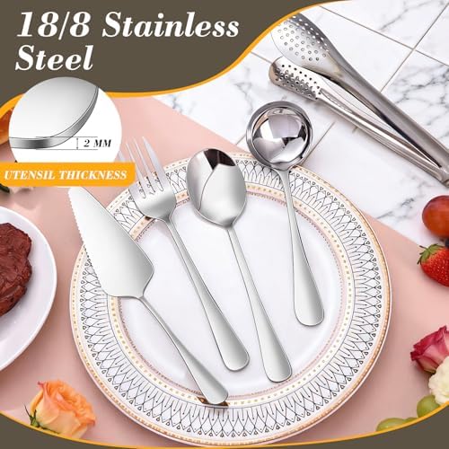 10PCS 18/8 Stainless Steel Serving Utensils Set for Parties