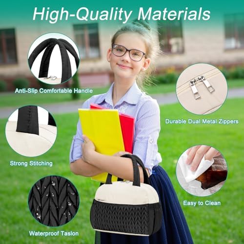 Coobiiya Lunch Box Lunch Bag for Women Men,Reusable Cute Lunch Pail bag,Leakproof,Insulated LunchBox Tote Compact 10L, Cooler Lunch Container for Work Travel Office