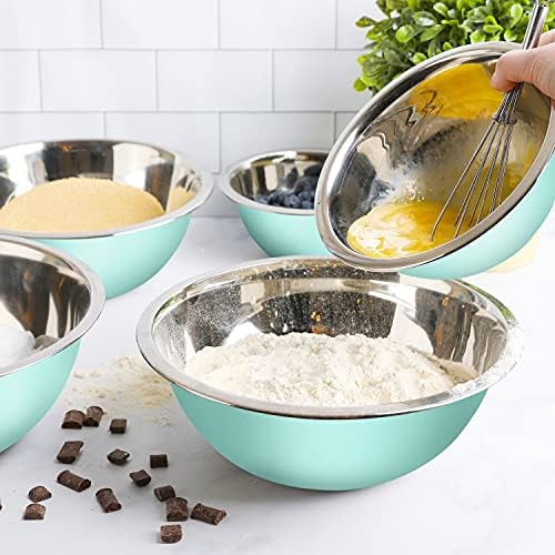 WHYSKO Stainless Steel Mixing Bowls Set, 5-Piece Meal Prep & Food Storage