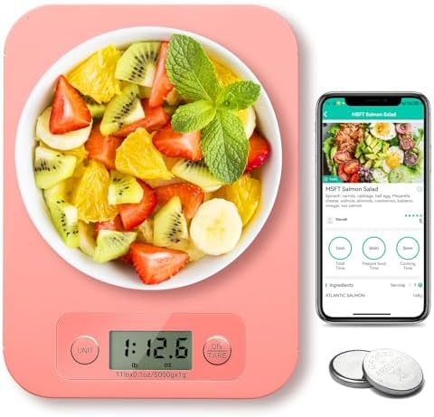 URAMAZ Smart Food Scale with Nutritional Calculator, Digital Kitchen Scale with Bluetooth App for Weight Loss, Food Weight Scale for Diet, Keto, Macro, Calories Counting, Tracking, 11lb