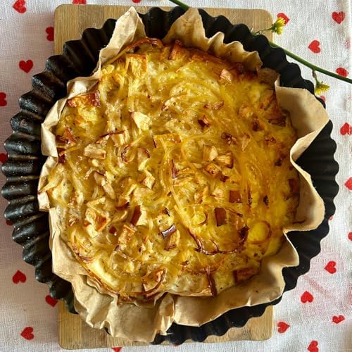 2 Pack 11 Inch Nonstick Tart Pan, Quiche Pan, Carbon Steel Deep-dish Pie Pan with Removable Loose Bottom