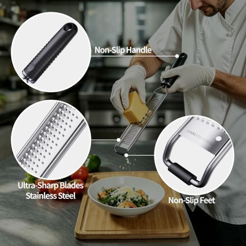Cheese Grater with Non-Slip Handle, Lemon Zester,L15"x W1.4"