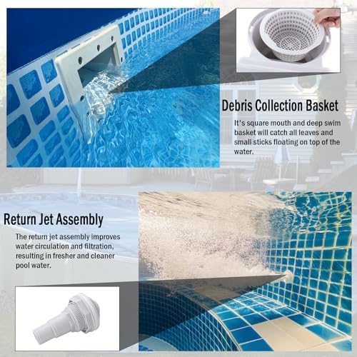 Kefly Above Ground Pools Skimmer with Accessories, Thru-Wall Skim