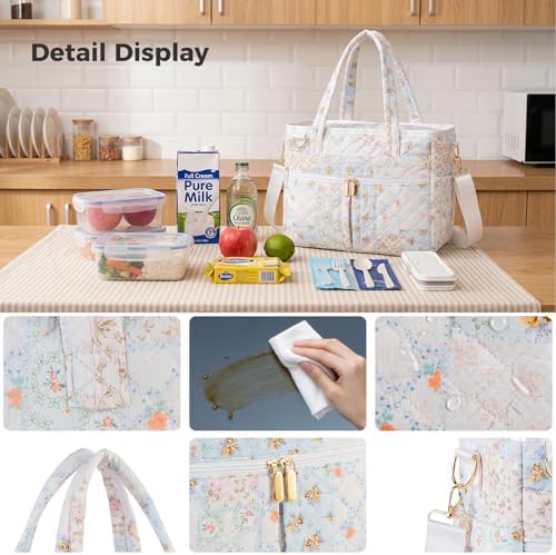 Large Lunch Box for Women, Insulated Lunch Bag for Work, Patchwork