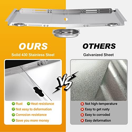 Replacement Grease Tray with Catch Pan for Dyna Glo Grill Replacement Parts, 24-30" Universal Drip Pan for 4 5 Burner Gas Grill Nexgrill Replacement Parts, Grill Tray for Kenmore BHG Expert Grill