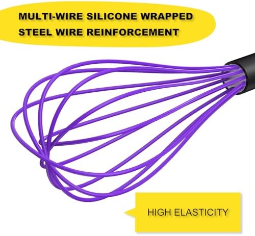 NileHome Silicone Whisk 10" Kitchen Whisk,Purple
