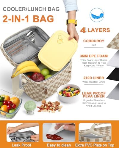 Capolo Lunch Bag for Women Men Insulated Lunch Tote Leakproof Lunchbox Bags