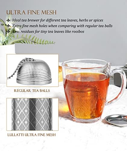 Tea Infusers for Loose Tea, 18/8 Stainless Steel Tea Strainer Set, Extra Fine Mesh Tea Steeper for Brew Tea, Spices & Seasoning