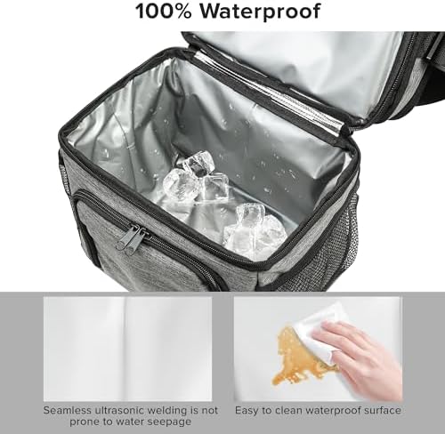 ZRSUN Insulated Lunch Bag for Women Men, Reusable 3 Layers Lunch Box Women, Expandable Reusable Water-resistant Lunch Box for Work Travel Office Picnic Hiking